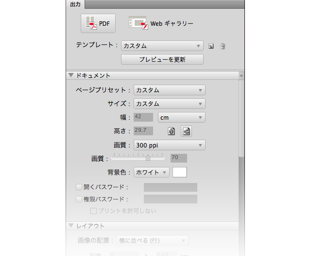 ▼Bridge CS6出力パネル