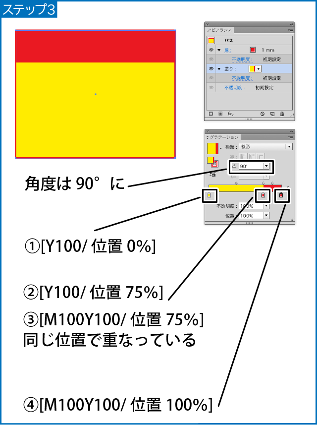 Illustrator グラデーションで塗り分けて作る帯付き長方形 Blue Scre 7 N Net よそいちのdtpメモ