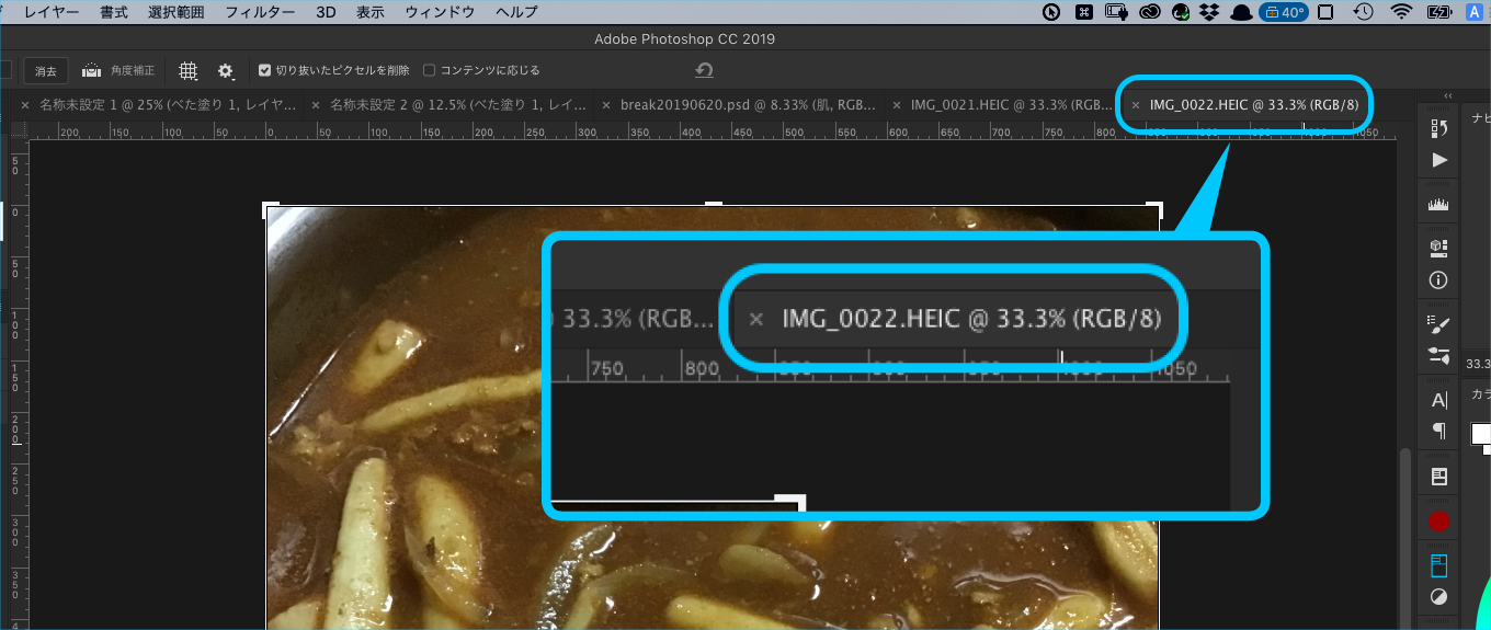 開かれたHEICファイル